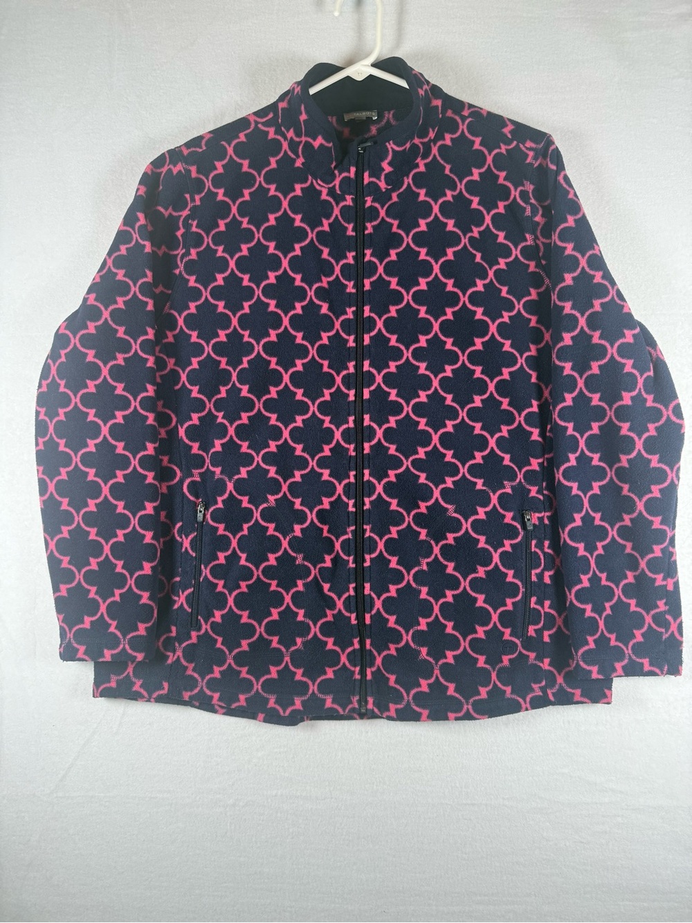 Talbots Navy and Pink Fleece Zip-up Jacket Size 2X